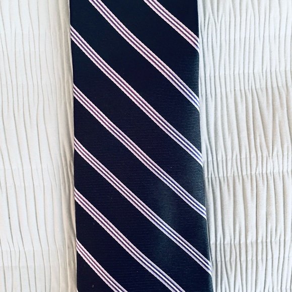 Michael Kors Black & Purple Striped Necktie - Picture 4 of 6